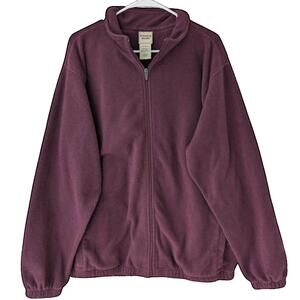 Scandia Woods Burgundy Full Zip Fleece Jacket Medium M Warm Gorpcore Outdoor